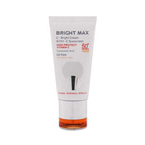 کرم ضد آفتاب رنگی طبیعی ویتامین C برایت SPF50 برایت مکس